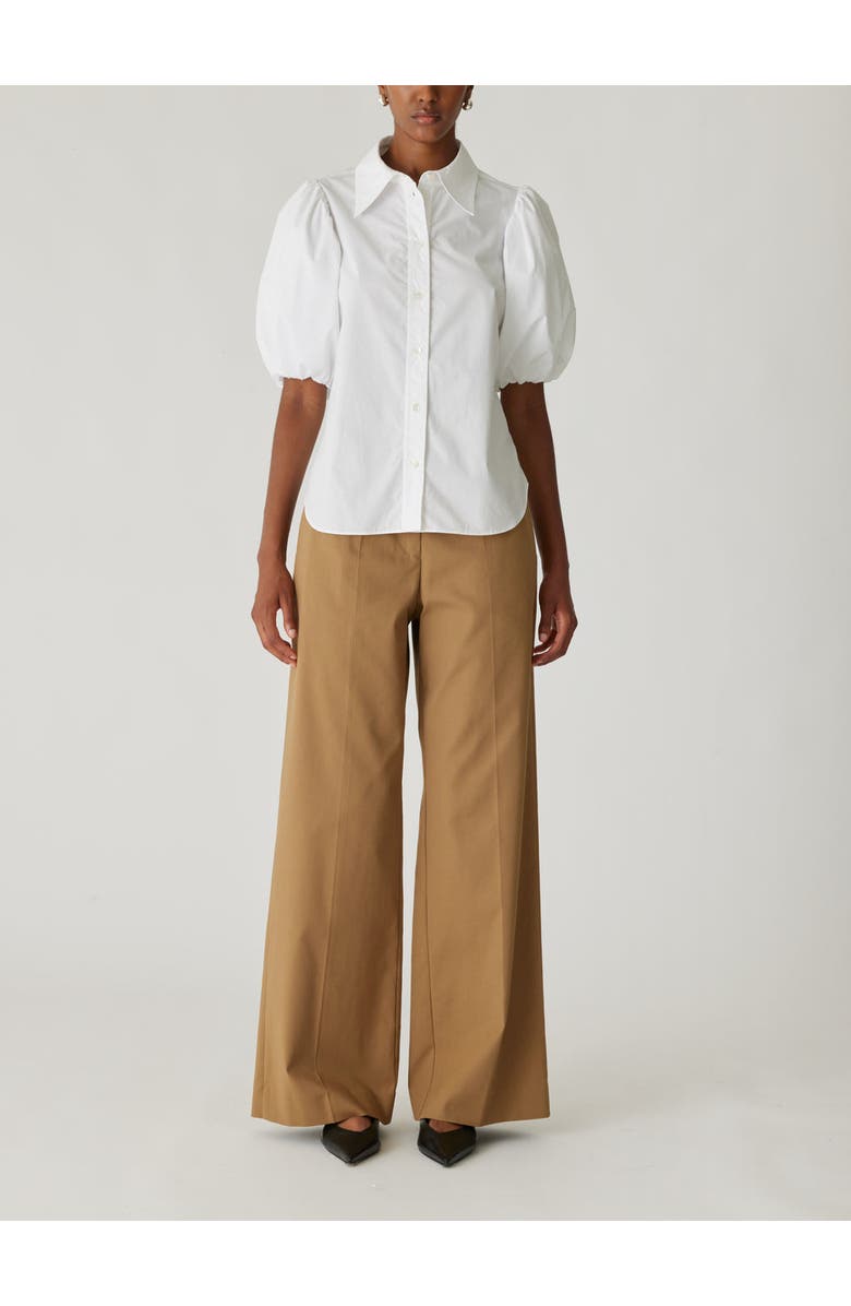 Rebecca Taylor Puff Sleeve Button Down Shirt, Main, color, Milk