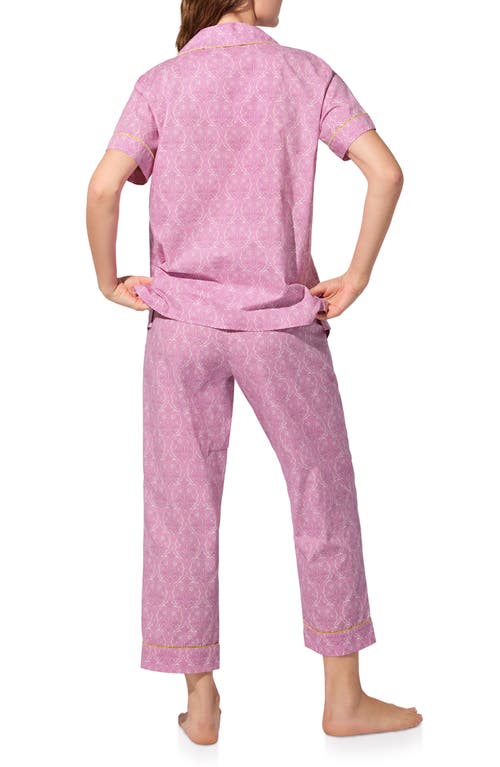 Bedhead Pajamas Print Organic Cotton Crop Pajamas In Pink