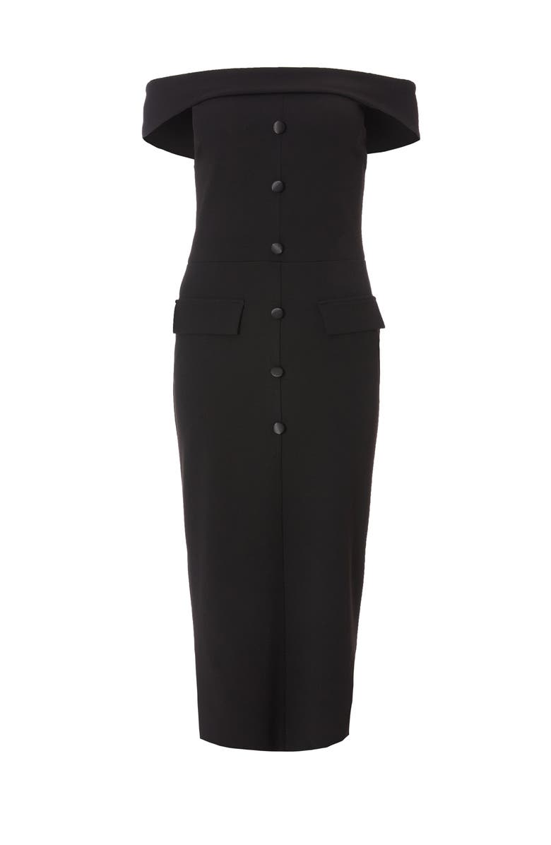 QUIZ Scuba Crepe Bardot Maxi Dress, Alternate, color, Black