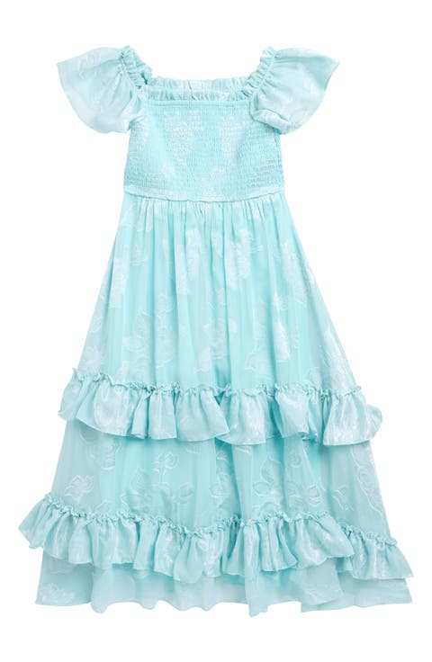 Kids' Smocked Floral Burnout Dress (Big Kid)