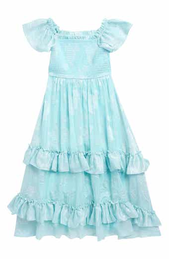 Rare Editions Kids' Smocked Floral Burnout Dress