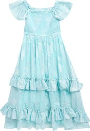Rare Editions Kids' Smocked Floral Burnout Dress