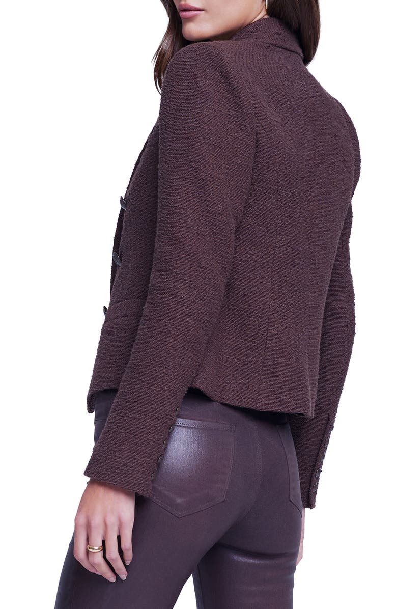 L'AGENCE Brooke Double Breasted Crop Cotton Blend Blazer, Alternate, color,