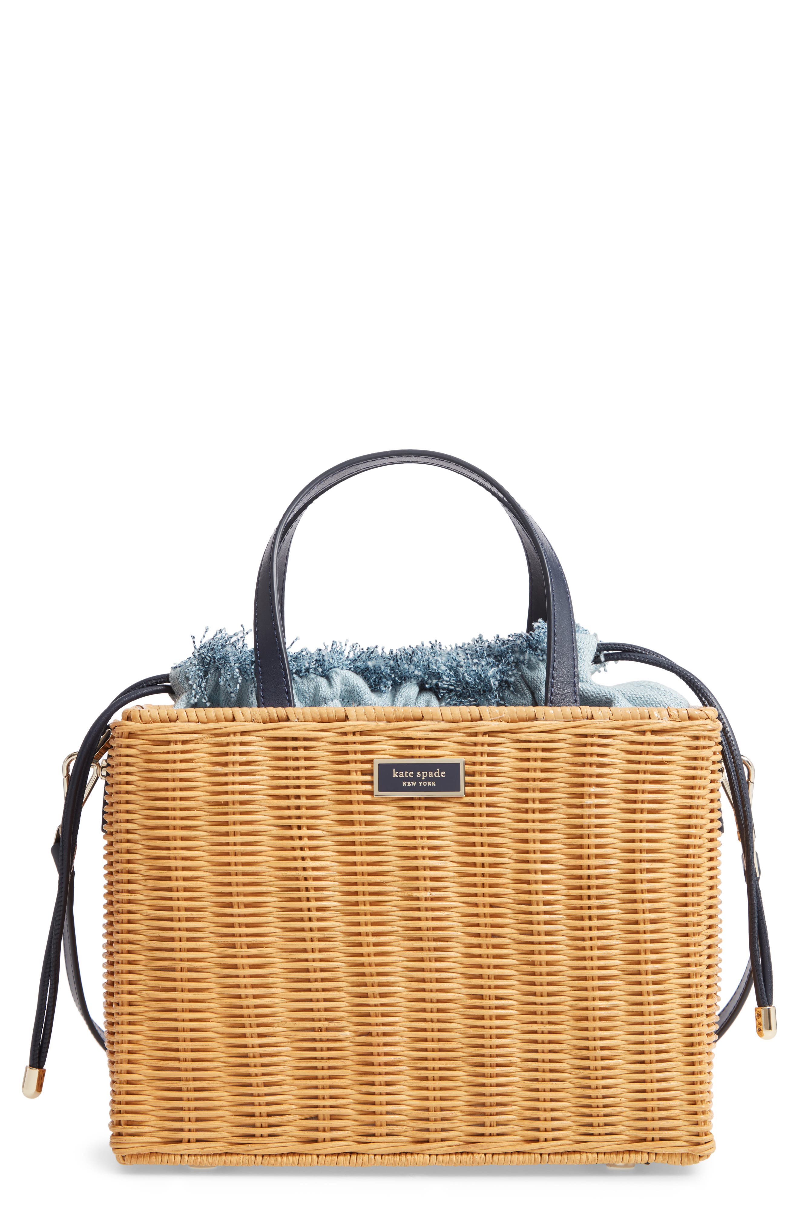 medium sam rattan satchel, Main, color, LIGHT DENIM
