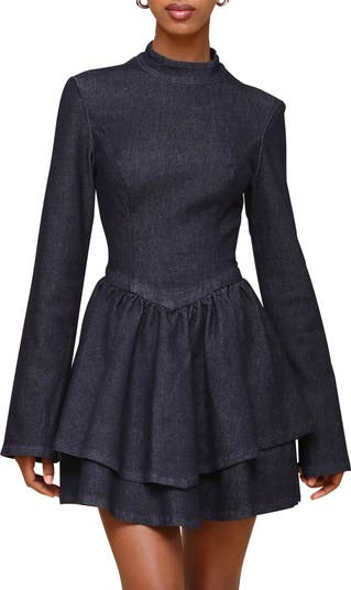 Long Sleeve Denim Minidress