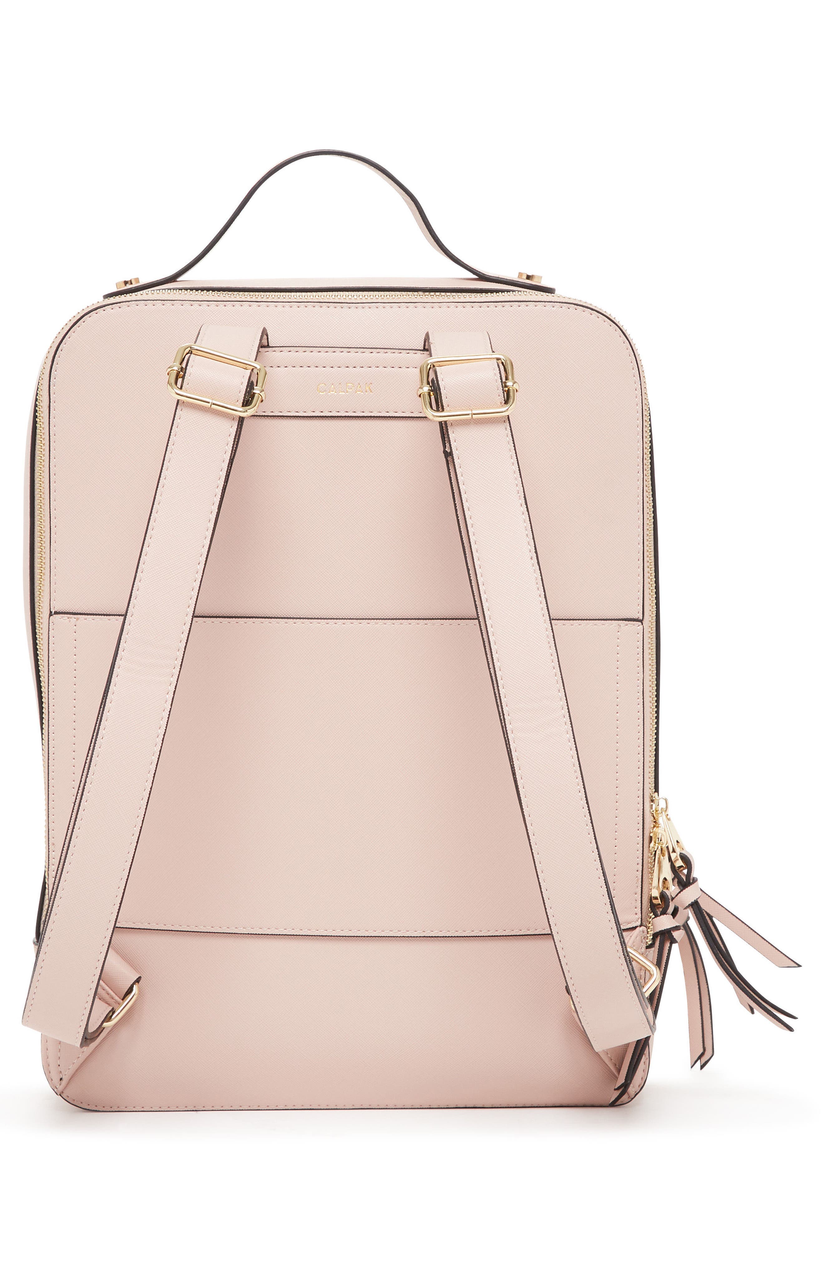 Kaya Faux Leather Laptop Backpack, Alternate, color, BLUSH PINK