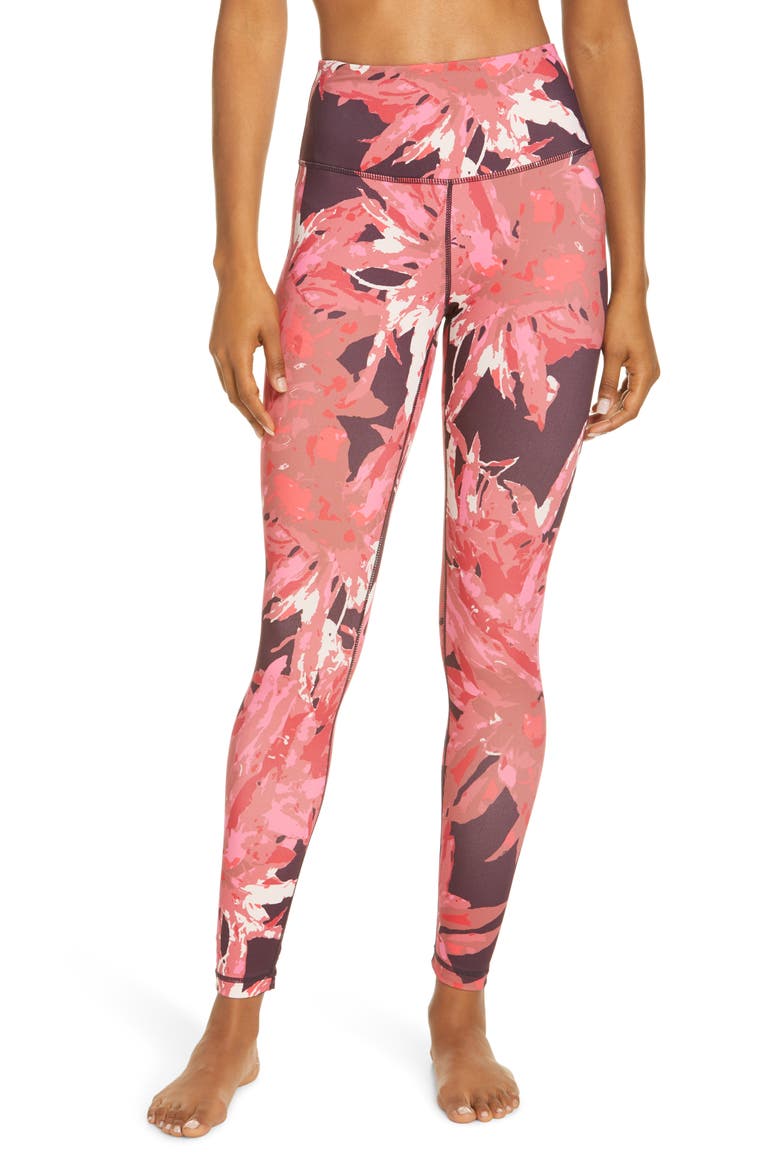 Live In High Waist Ankle Performance Leggings, Main, color, PURPLE NEBULA CLUSTER FLORAL