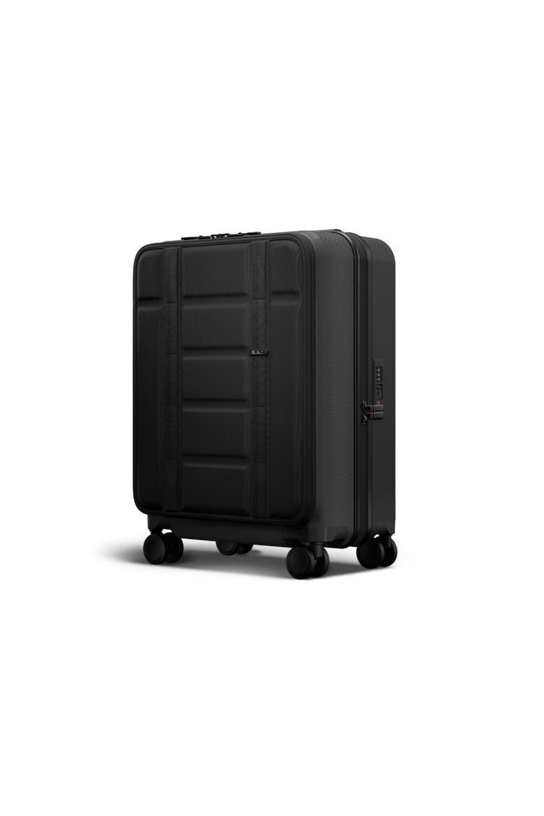 Ramverk Hardside 21 Inch Carry On Luggage  Spinner with Zipper Front Access Pocket, Main, color, Black Out