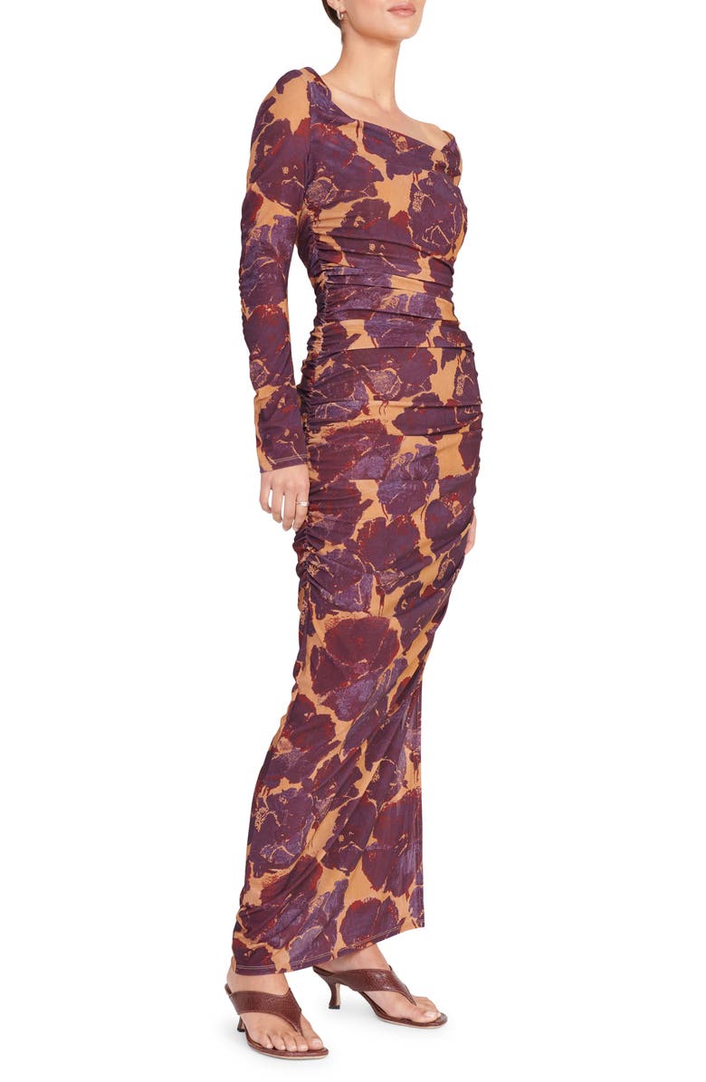 STAUD Solana Floral Print Long Sleeve Maxi Dress, Alternate, color, 