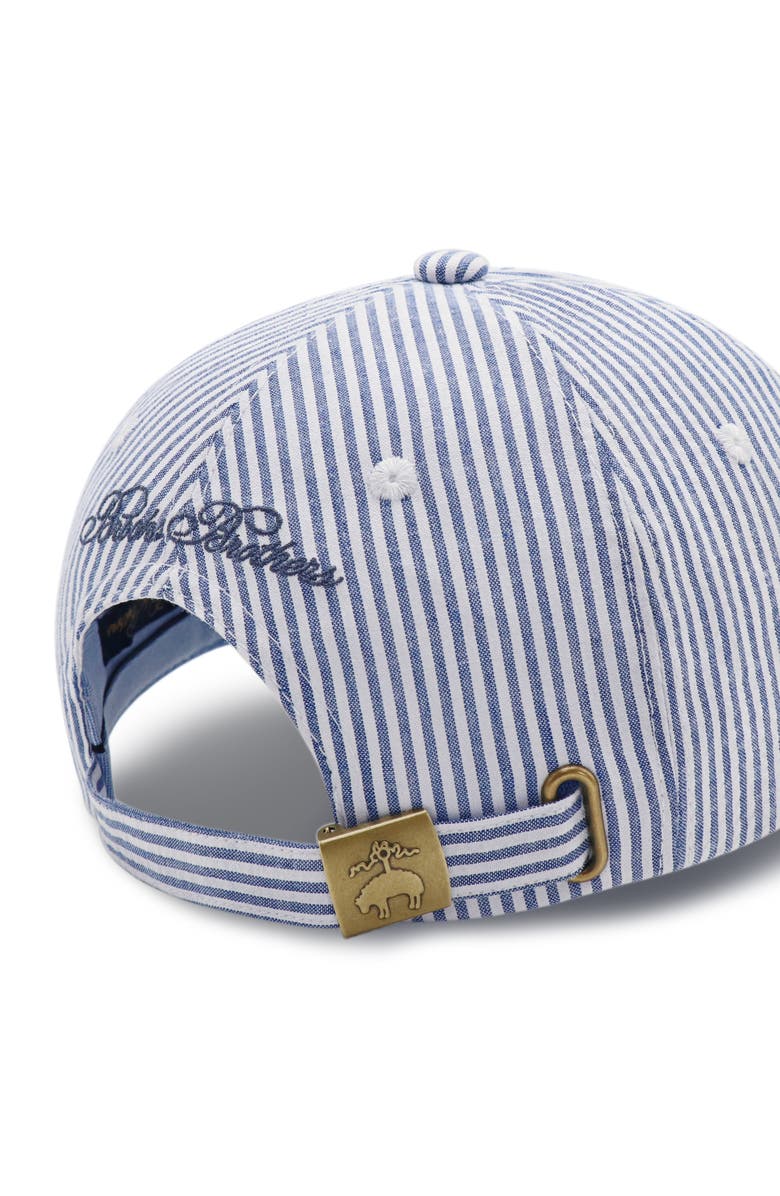 Amicale Cashmere Seersucker Baseball Hat, Alternate, color, Striped Blue