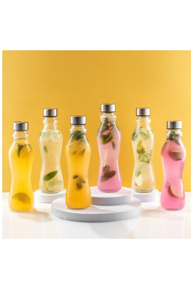 Spring Glass Insulated Water Bottle - Set of 6, Alternate, color, CLEAR