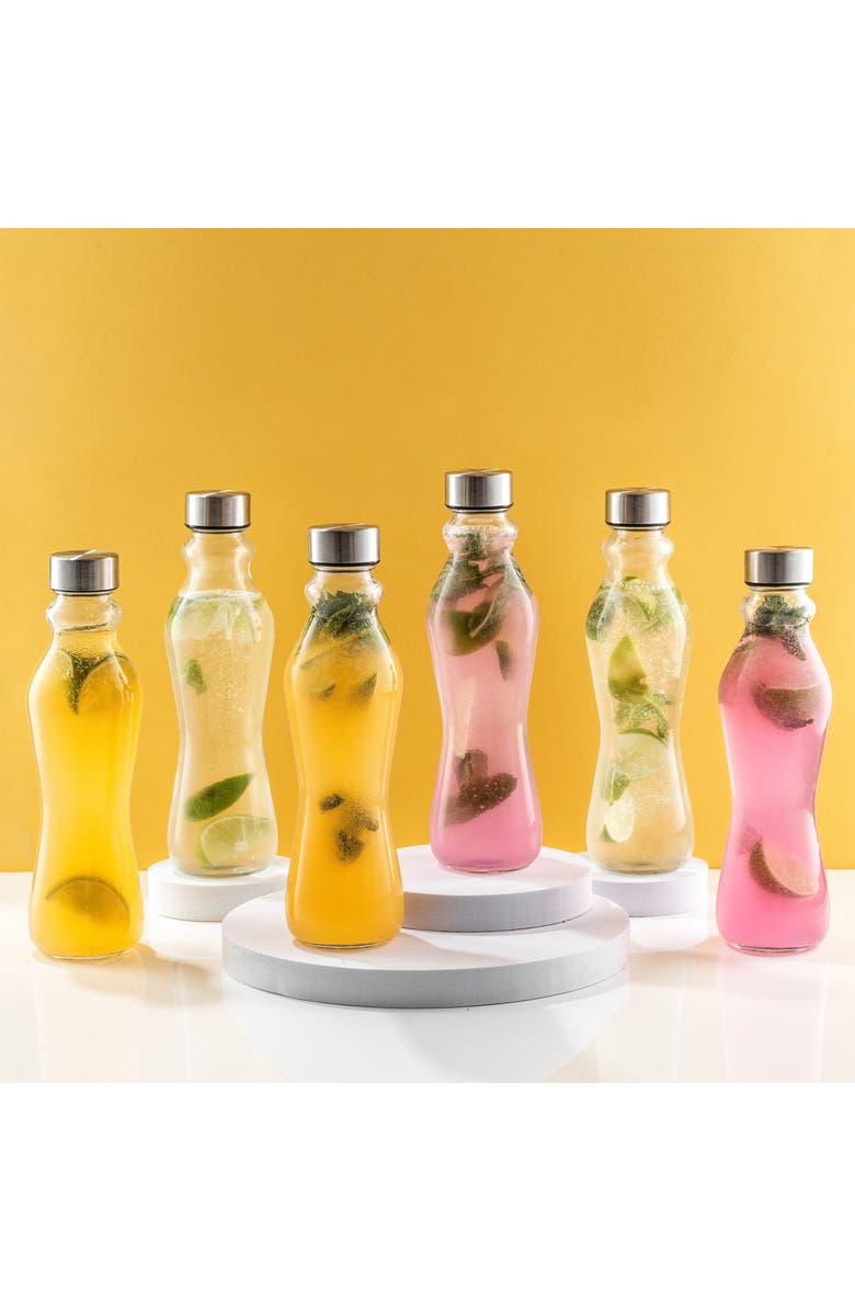 JoyJolt Spring Glass Insulated Water Bottle - Set of 6, Alternate, color, Clear