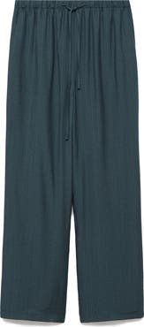 MANGO Drawstring Waist Straight Leg Pants