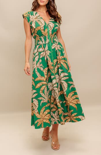 V-Neck Midi Dress