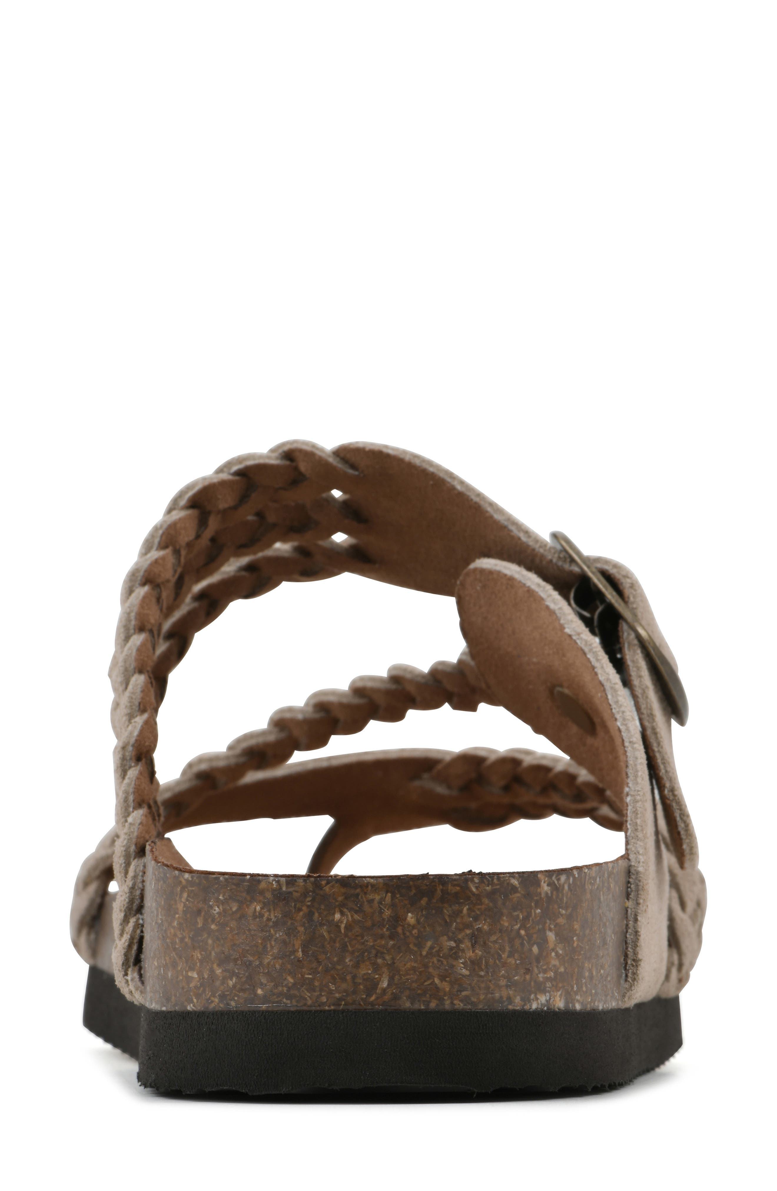 White Mountain Footwear Hayleigh Braided Leather Footbed Sandal, Alternate, color, Sandal Wood/ Suede