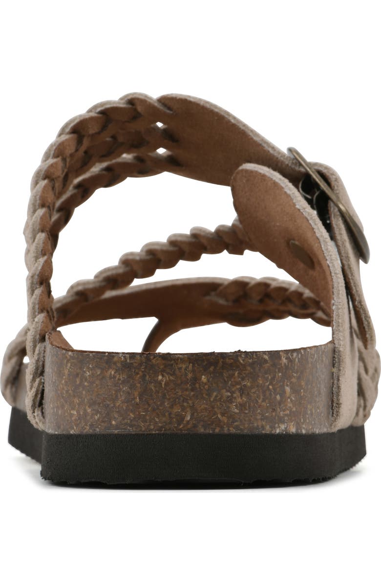 White Mountain Footwear Hayleigh Braided Leather Footbed Sandal, Alternate, color, Sandal Wood/ Suede