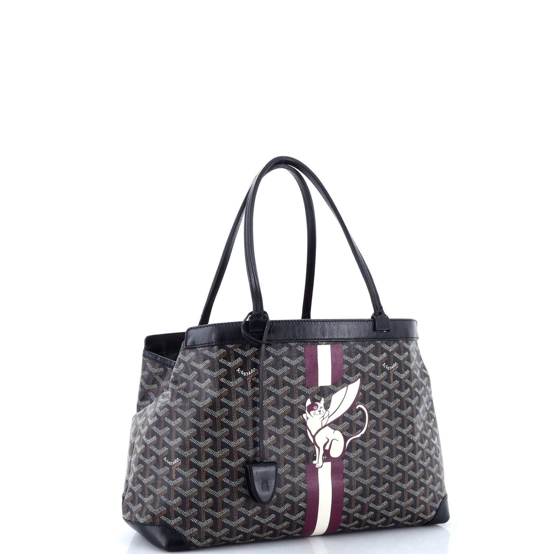 Pre-Owned Goyard Bellechasse Bag Coated Canvas PM, Alternate, color, Black
