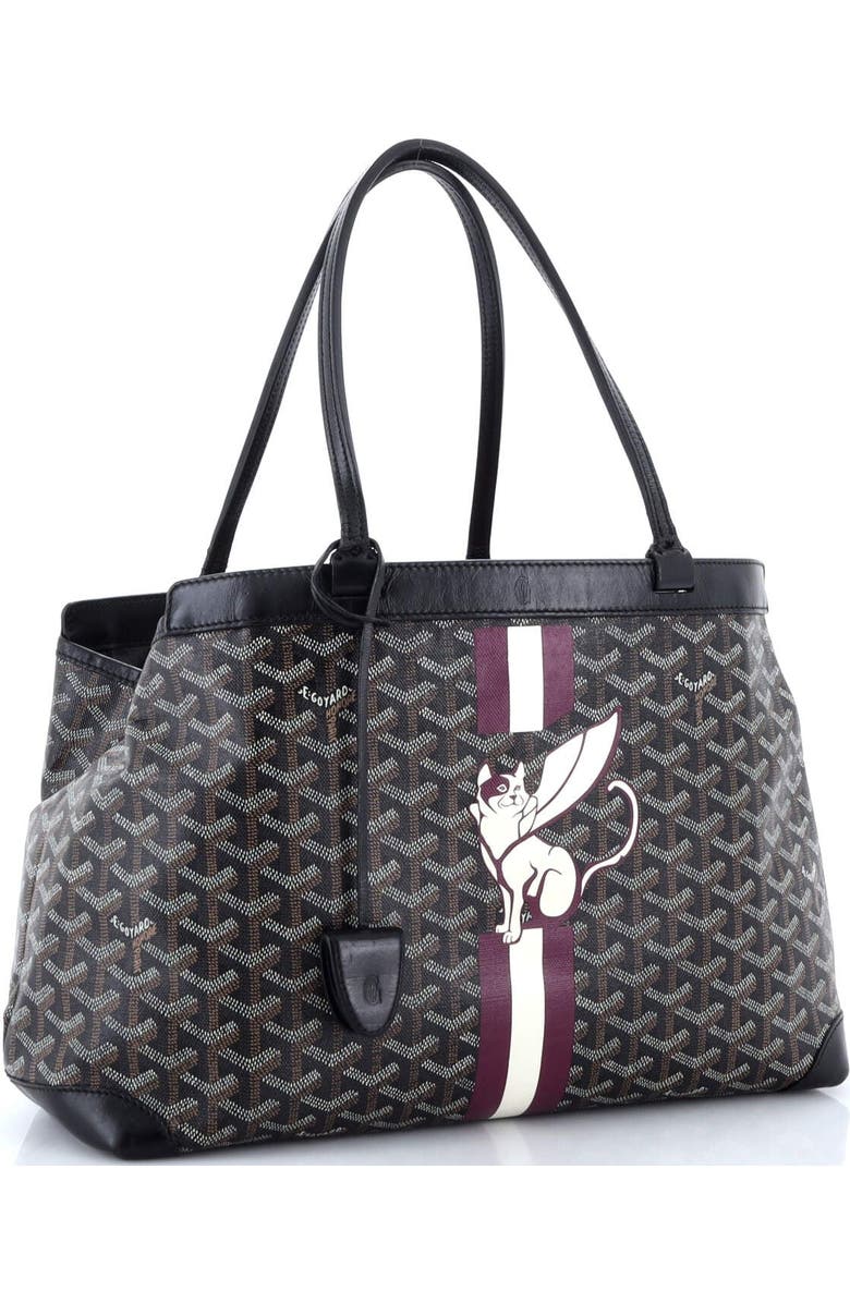 Pre-Owned Goyard Bellechasse Bag Coated Canvas PM, Alternate, color, Black