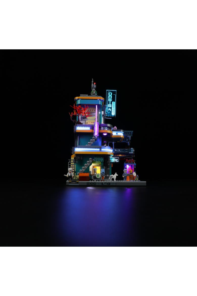 Future City Cyberpunk Mansion LED Building Set Model CP2524M, Alternate, color, Multicolor