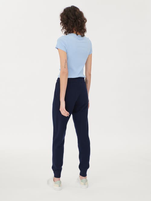 Gobi Mongolian Cashmere Cuffed Cashmere Jogger In Navy