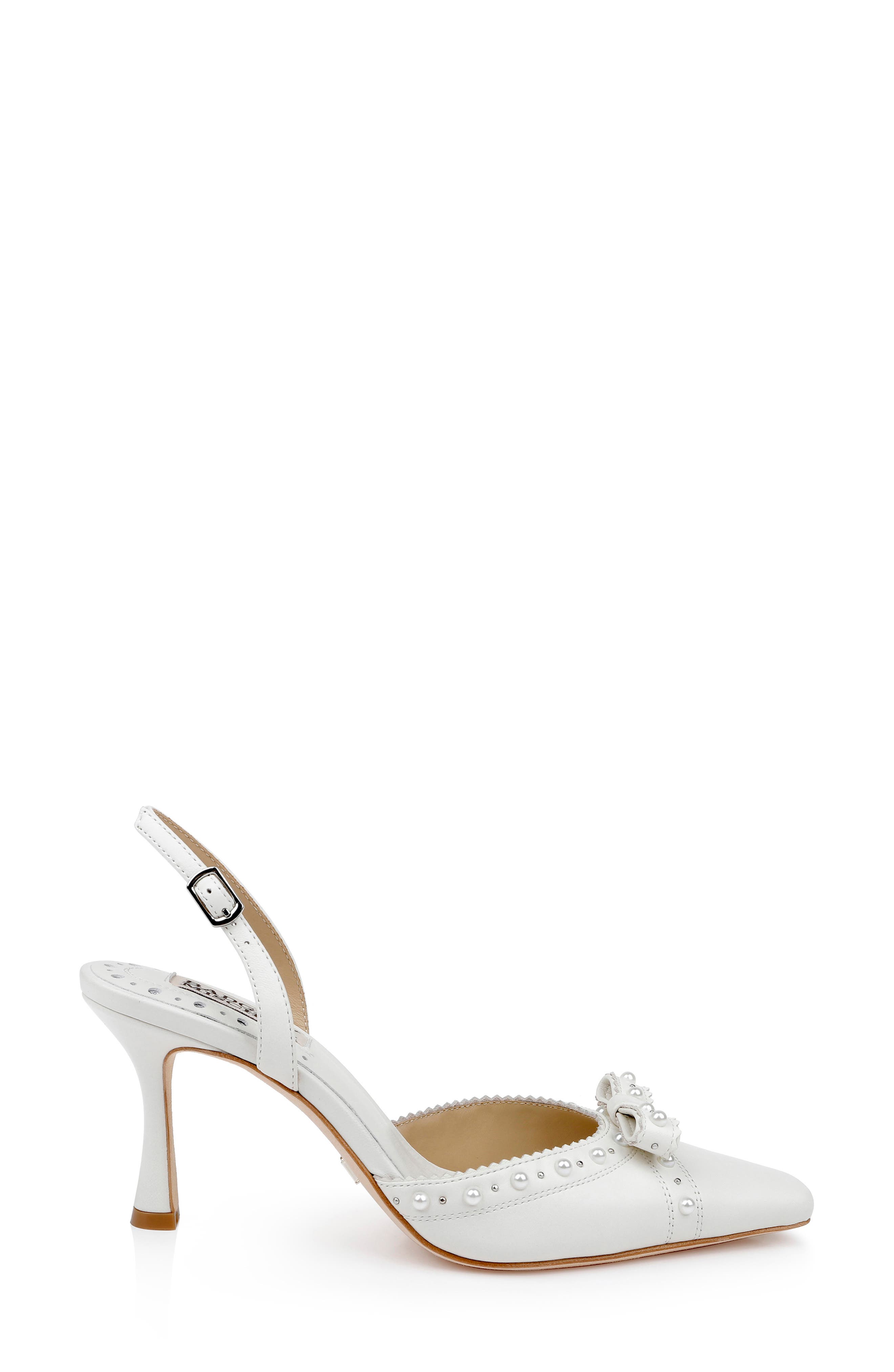 Badgley Mischka Collection Gizelle Slingback Pump, Alternate, color, White Leather