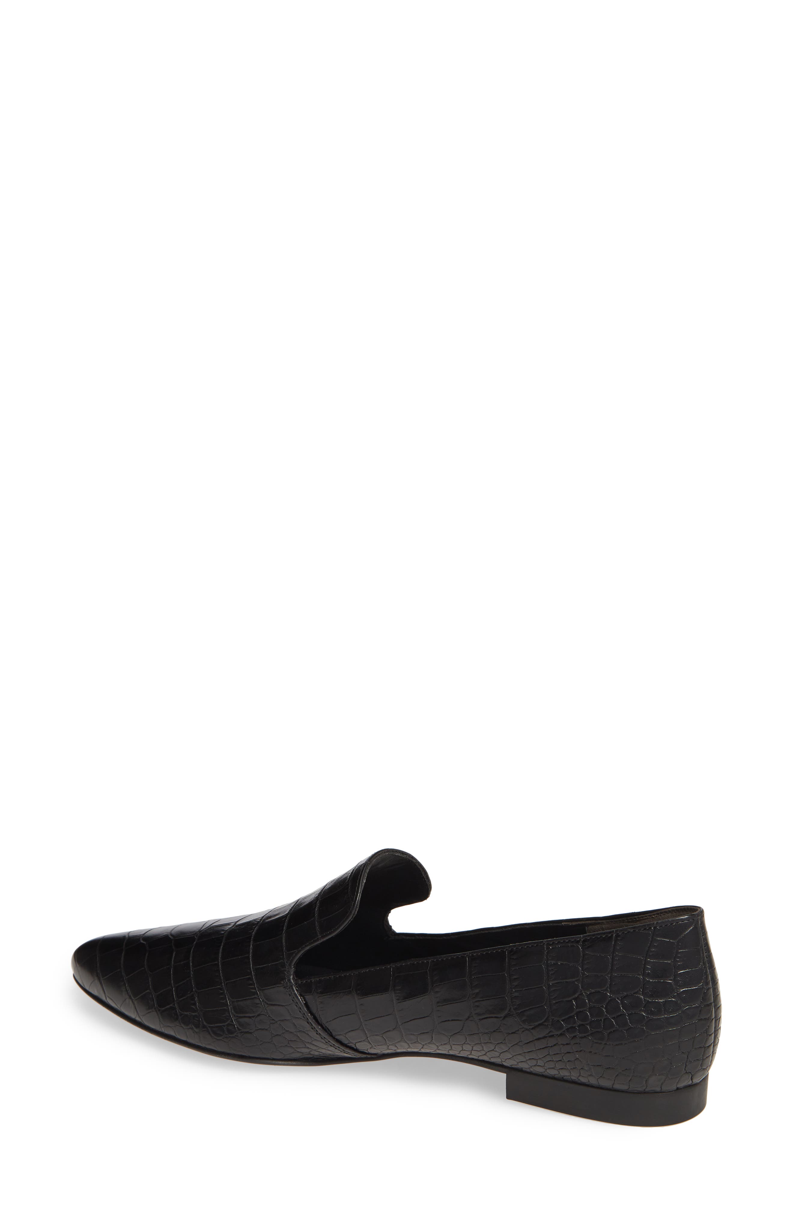 Belinda Pointed Toe Loafer, Alternate, color, BLACK CROCO