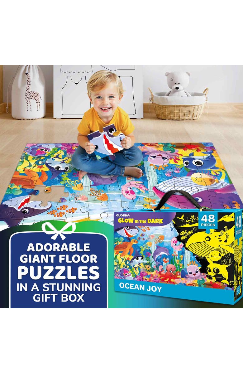 Quokka Giant Floor Puzzle Set for Kids - 48 Piece Jigsaw Puzzles, Alternate, color, Ocean Glow