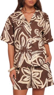 Petal & Pup Pacifica Oversize Floral Print Camp Shirt