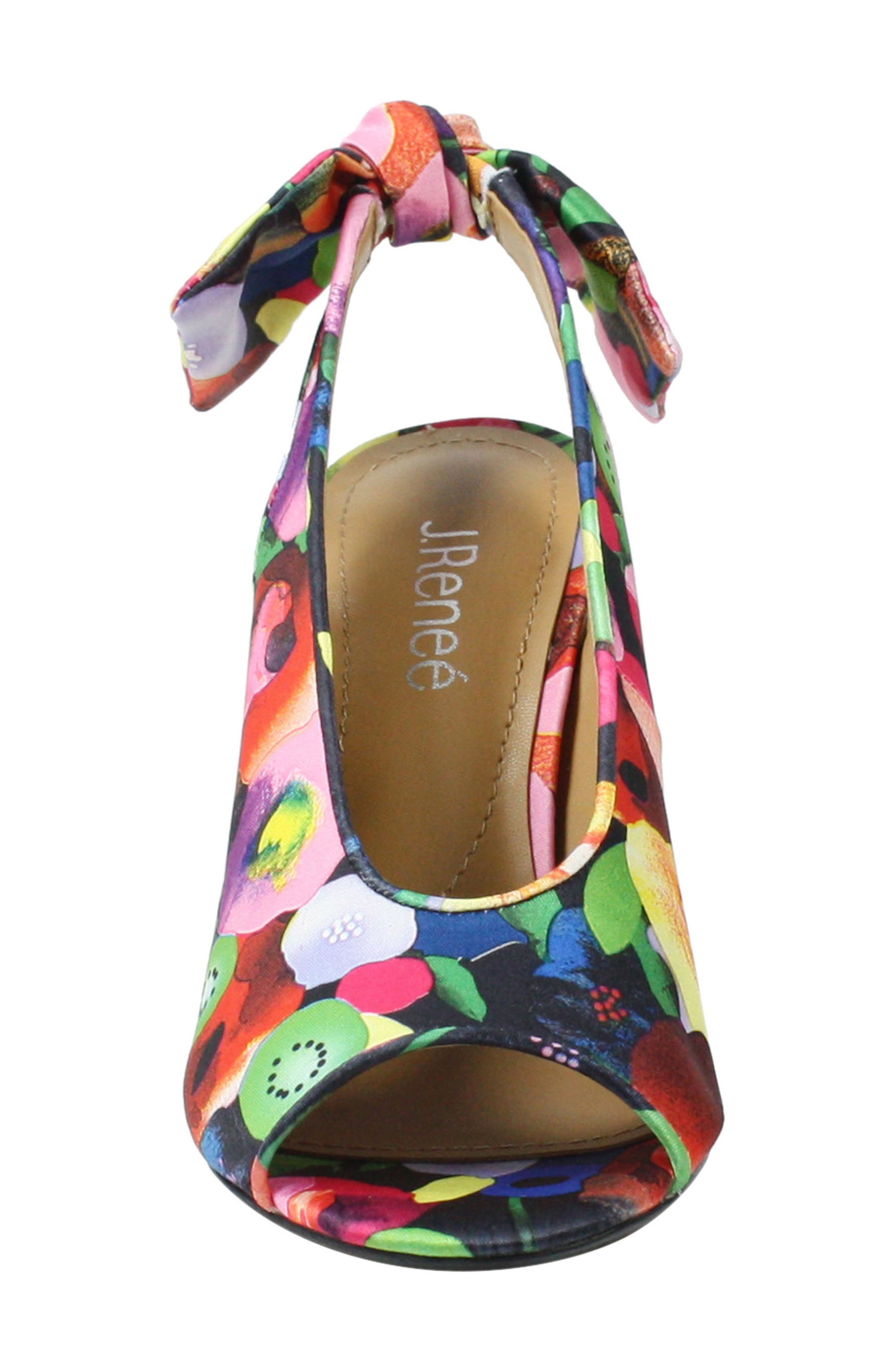 Brietta Bow Slingback Sandal, Alternate, color, BRIGHT FLORAL FABRIC