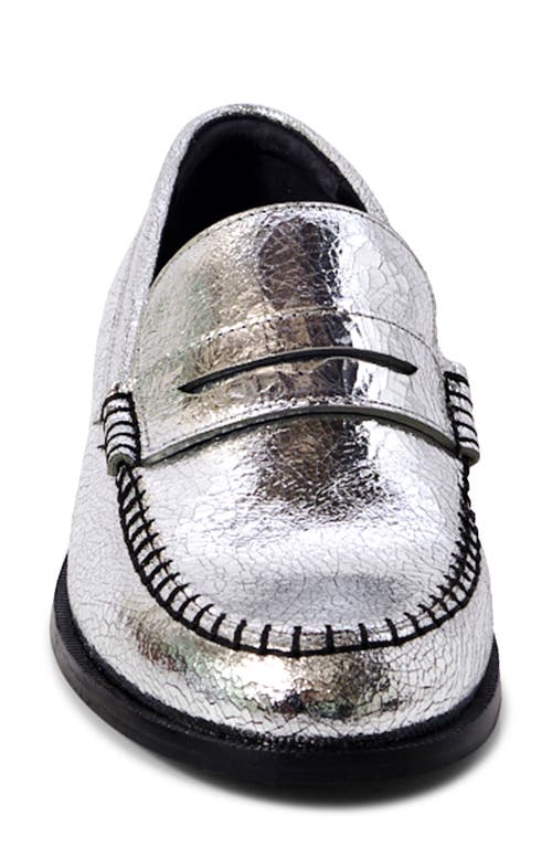 Free People Blanket Stitch Loafers Pale Pewter Leather In Pale Pewter Leather
