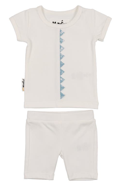 Maniere Manière Floral Triangle Trim Top & Shorts Set In Neutral