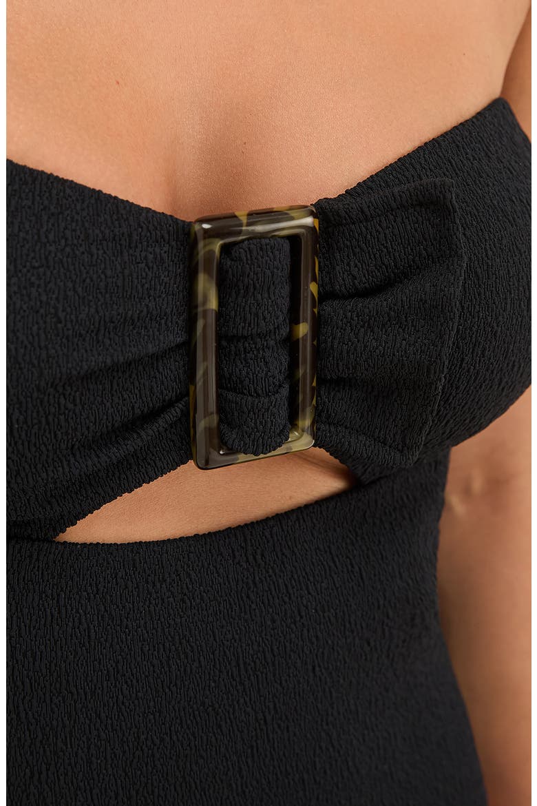 Fir Sade Cutout Bandeau One-Piece Swimsuit, Alternate, color, BLACK
