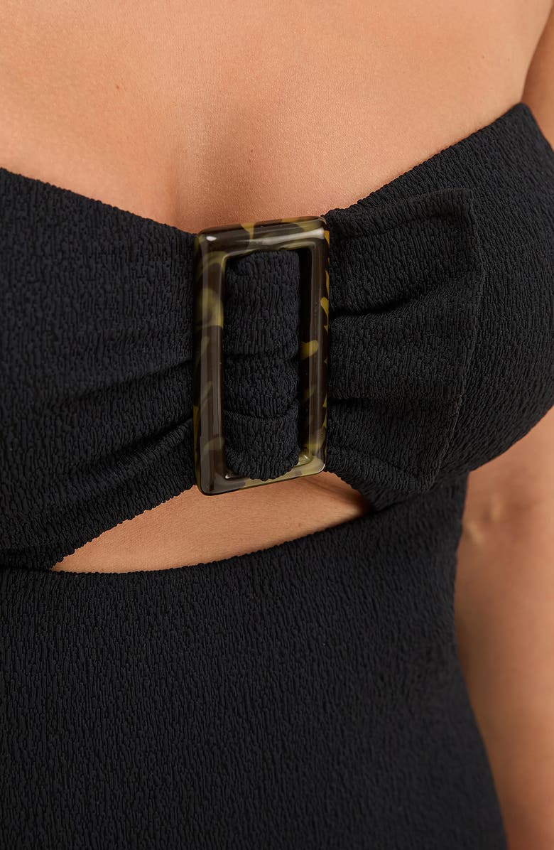 ViX Paula Hermanny Fir Sade Cutout Bandeau One-Piece Swimsuit, Alternate, color, Black