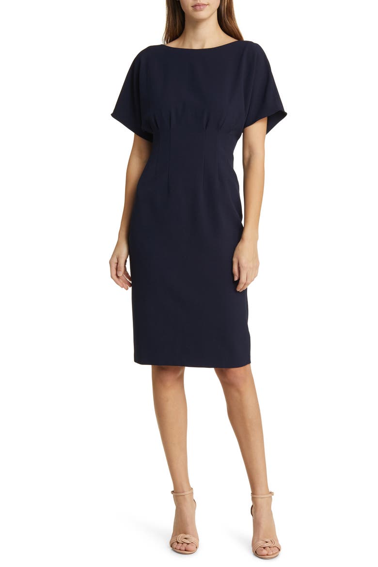 Flutter Sleeve Dress, Main, color, NAVY