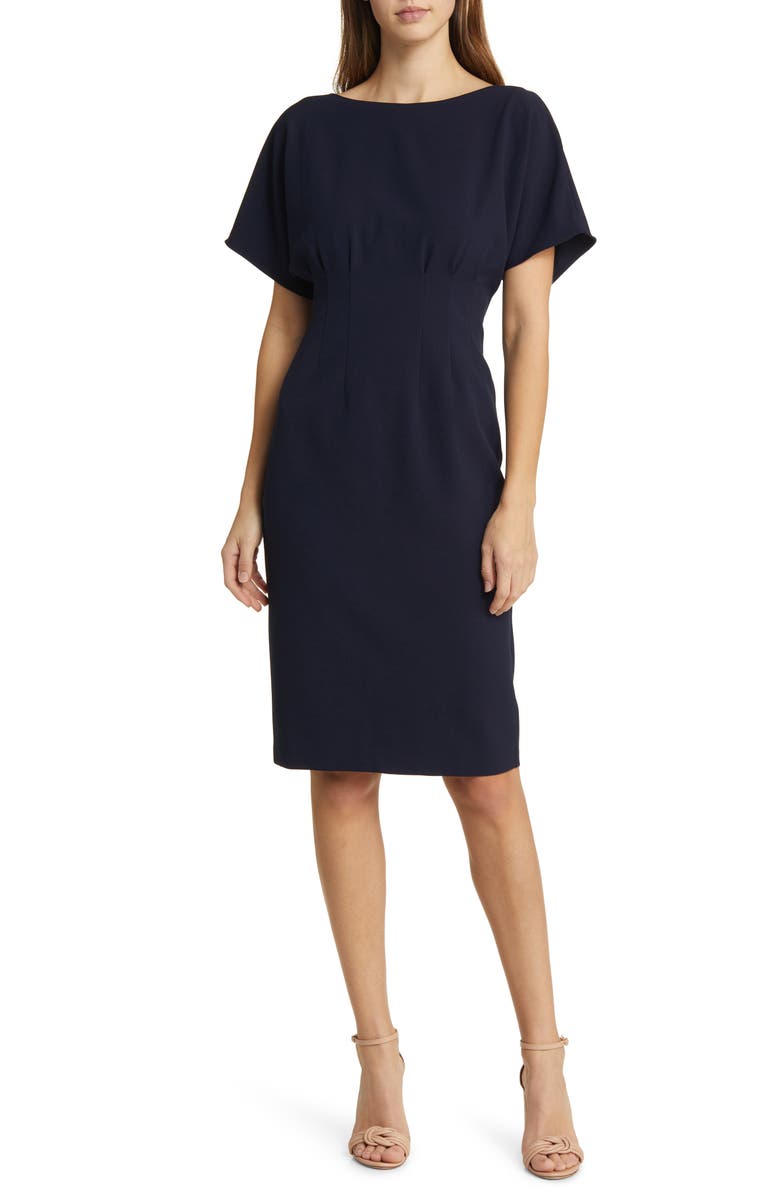 Eliza J Flutter Sleeve Dress, Main, color, Navy