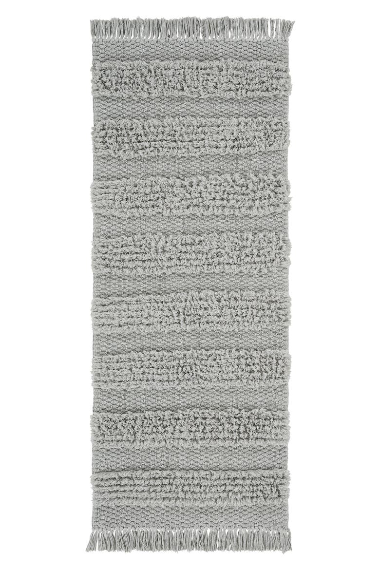 Savannah Cotton Fringe Indoor Runner, Main, color, GREY