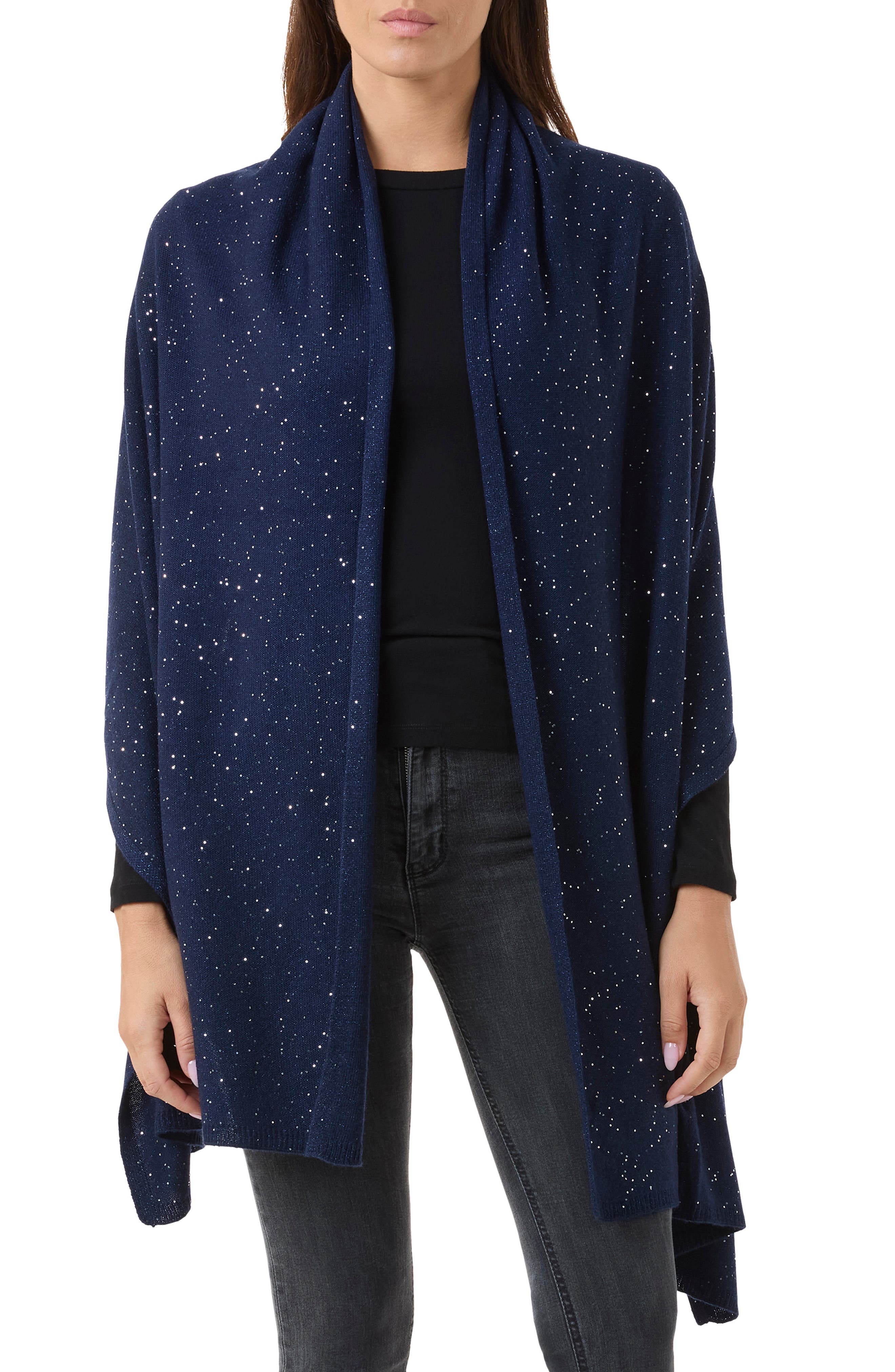 Sequin Wool & Cashmere Blend Wrap