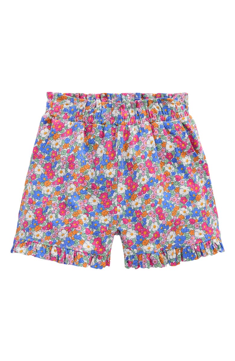 Mini Boden Kids' Print Pull-On Jersey Shorts, Main, color, Festival Pink Nautical Floral