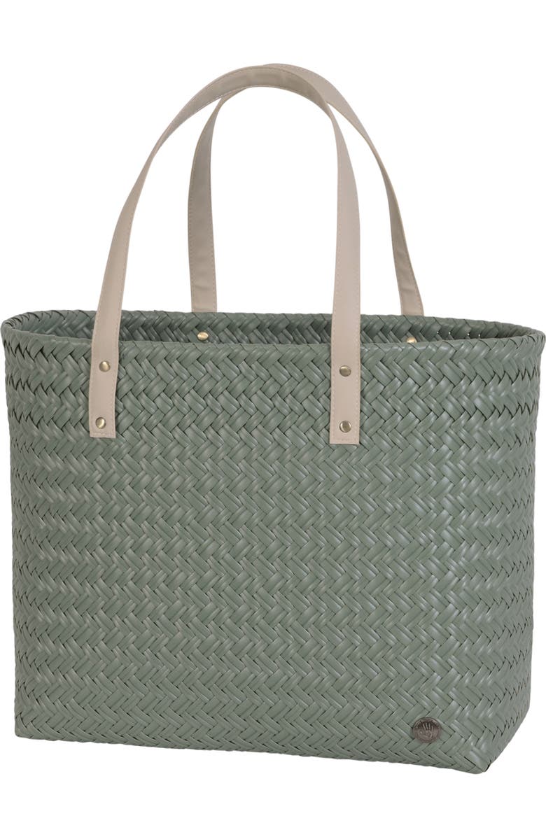 Handed By Faye Recycled Plastic Shopper, Main, color, Sage Green