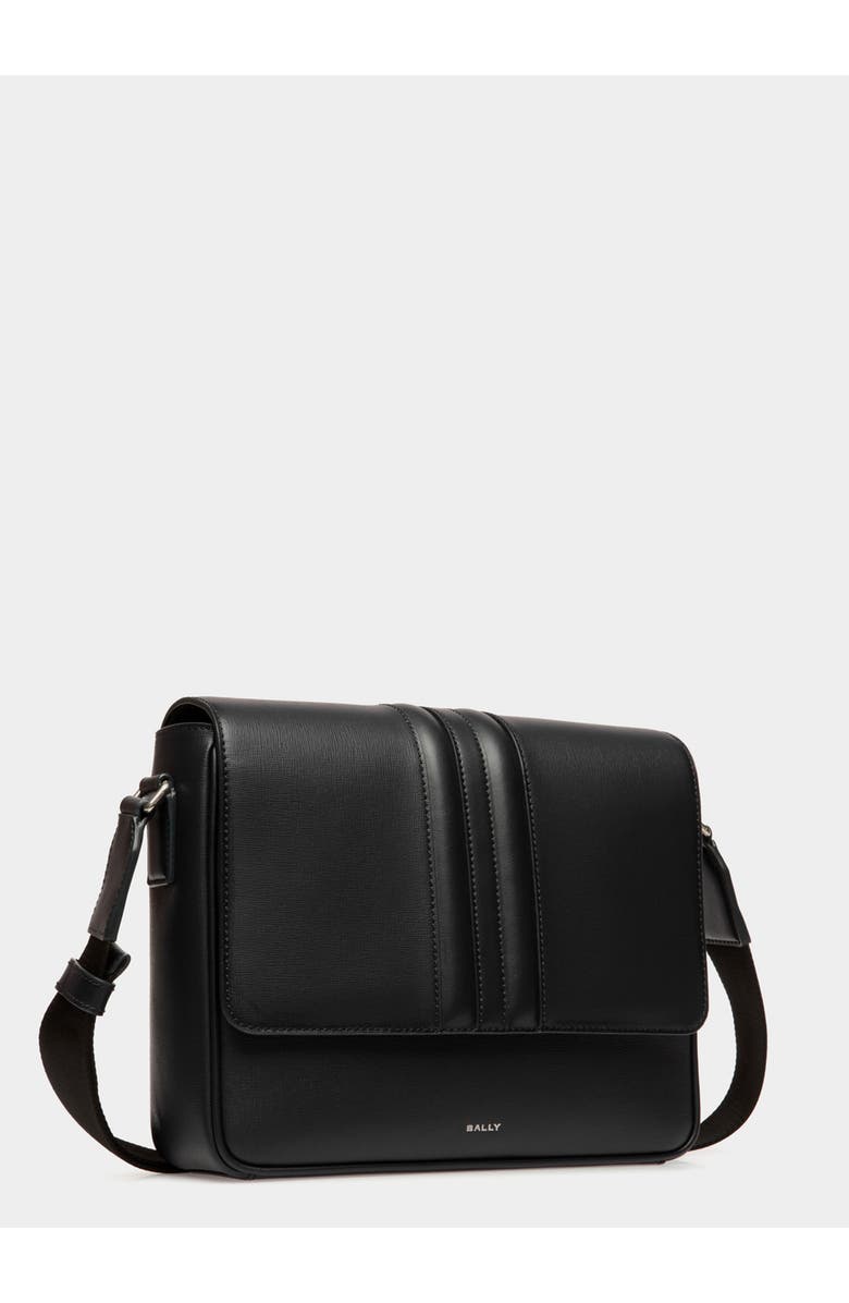 Bally Crossbody Bag in Recycled Leather, Alternate, color, Black+Palladio