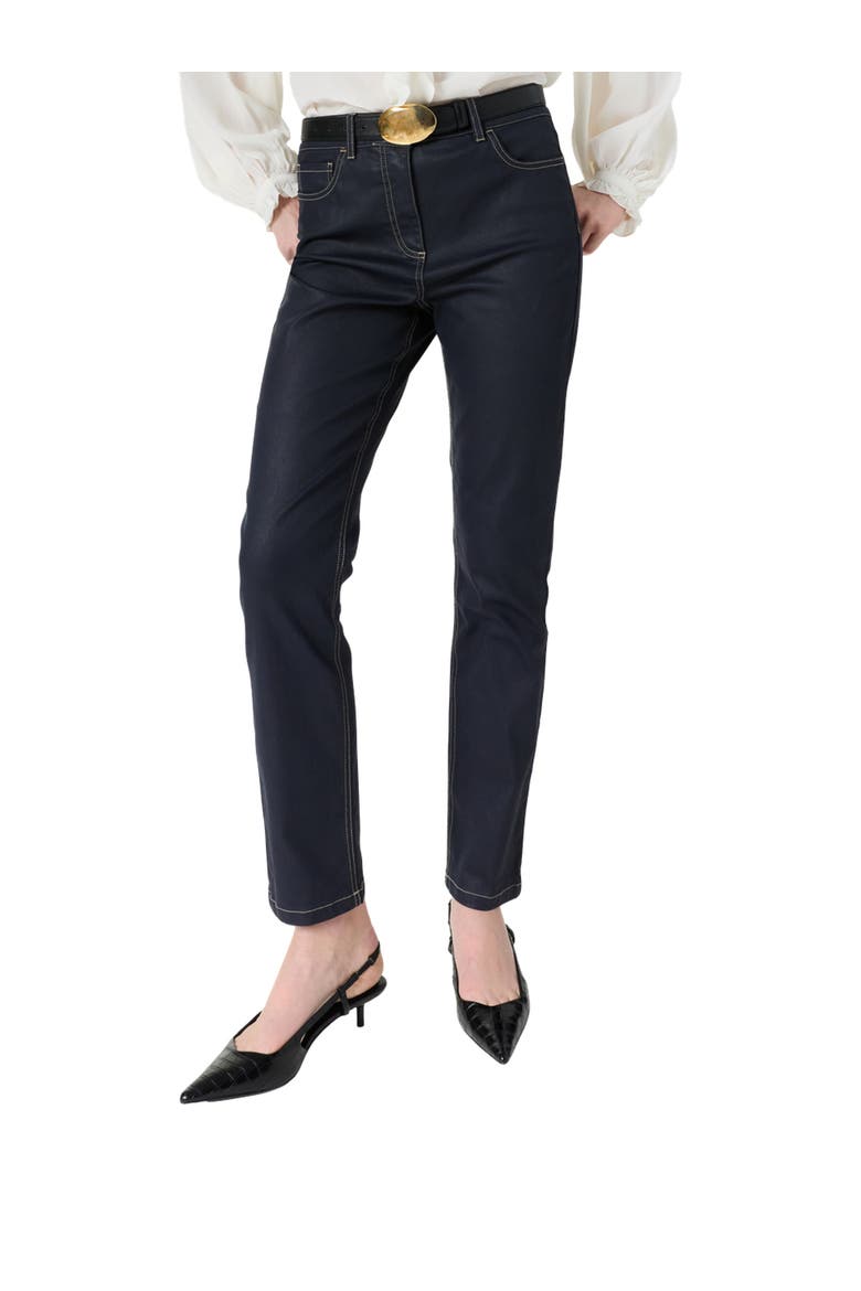 Aya Coated Slim Jeans, Main, color, Navy Blue