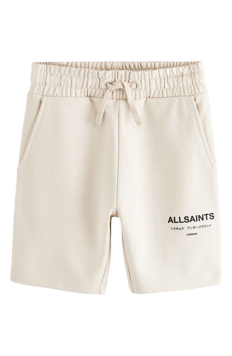 smALLSAINTS by ALLSAINTS Kids' Underground Logo Sweat Shorts, Main, color, Neutral