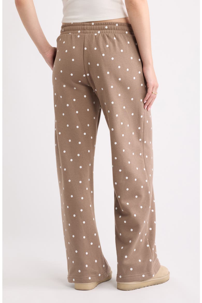 Printed Baggy Sweatpants, Alternate, color, BROWN T- WHITE COZY DOT