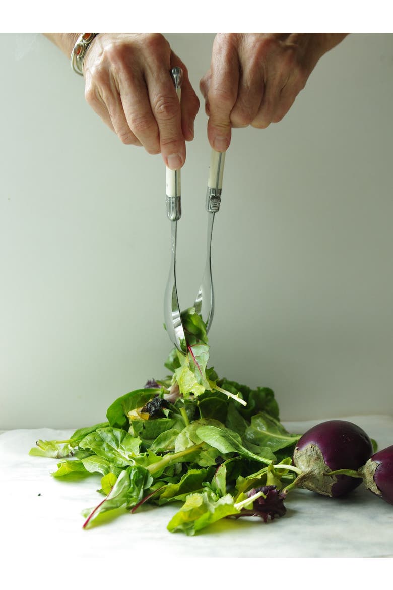 Salad Serving Set in Wooden Box, Alternate, color, Ivory