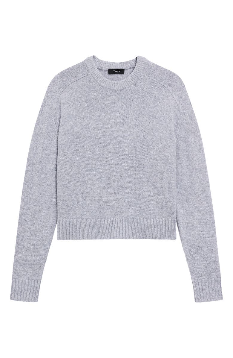 Theory Cashmere Crewneck Crop Sweater, Alternate, color, Husky