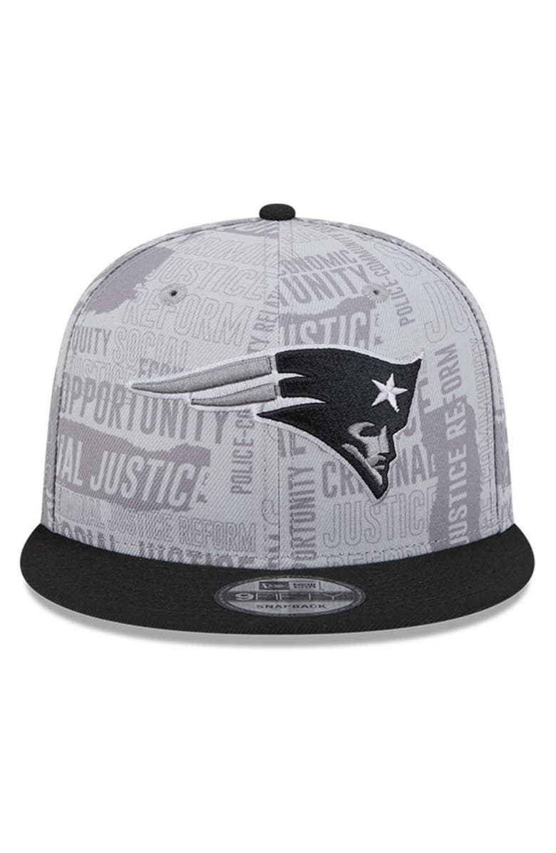 New Era Men's New Era Gray/Black New England Patriots 2023 Inspire Change 9FIFTY Snapback Hat, Alternate, color,