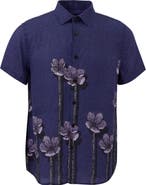 Lords of Harlech Crafty Floral Short Sleeve Fine Linen Shirt