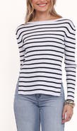 Petal & Pup Alvina Stripe Rib Boatneck Sweater