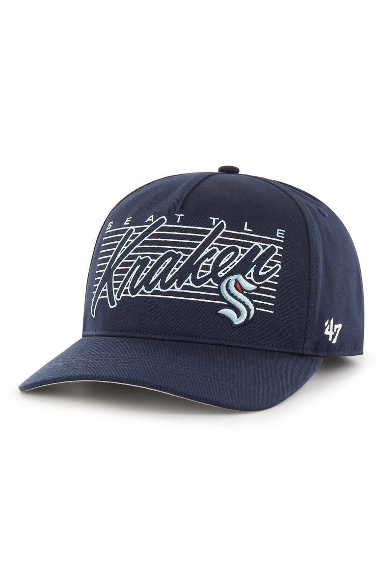 Men's '47 Deep Sea Blue Seattle Kraken Marquee Hitch Snapback Hat, Main, color, Navy