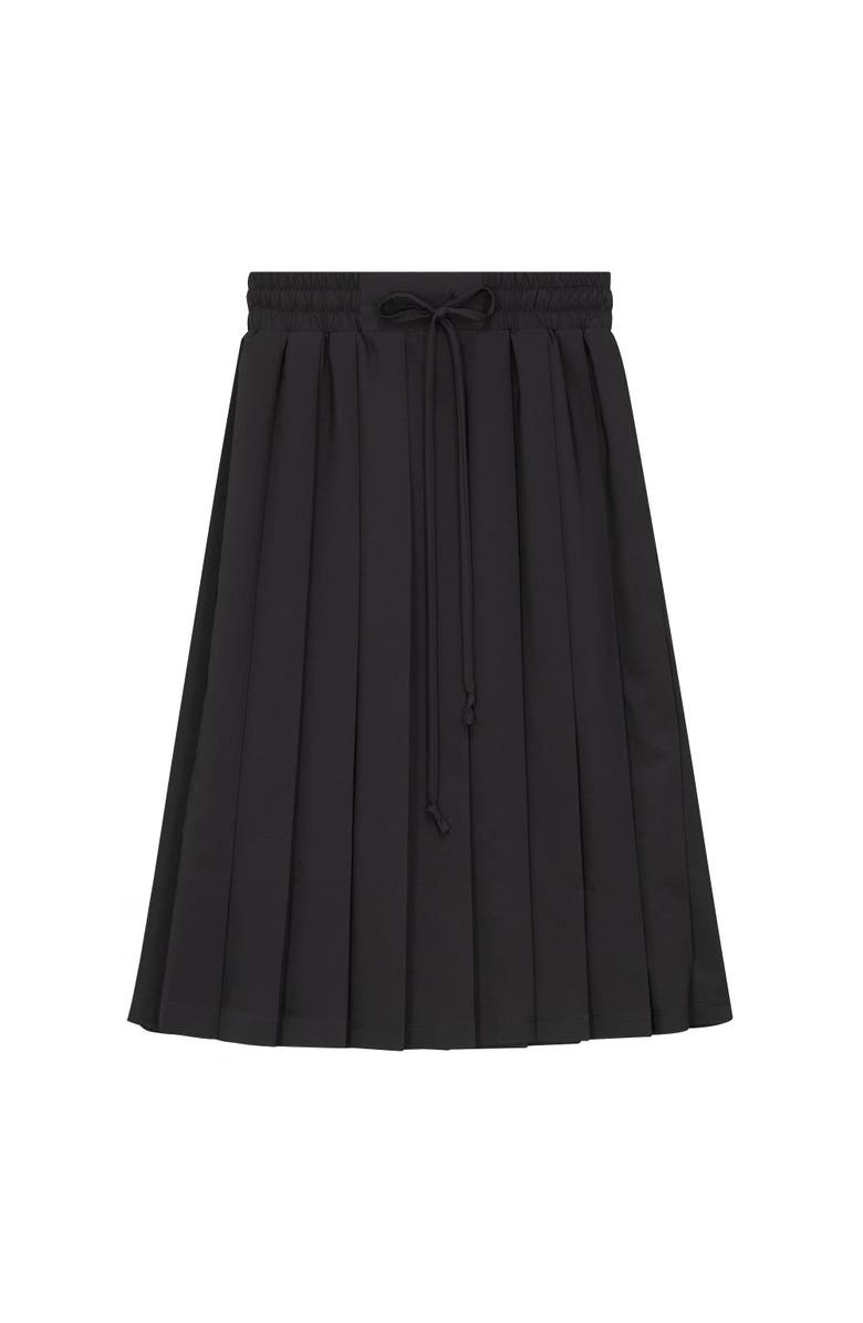 Noni Pleated Large Elastic Waistband and Drawstring Skirt, Main, color, Black